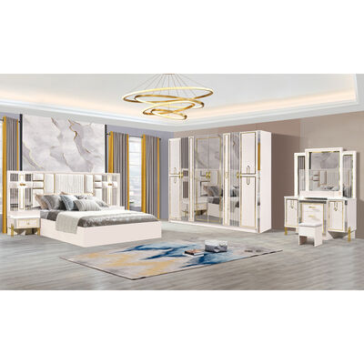 Bom preço mobiliário de quarto conjuntos de luxo italiano conjunto de quarto cabeça de couro