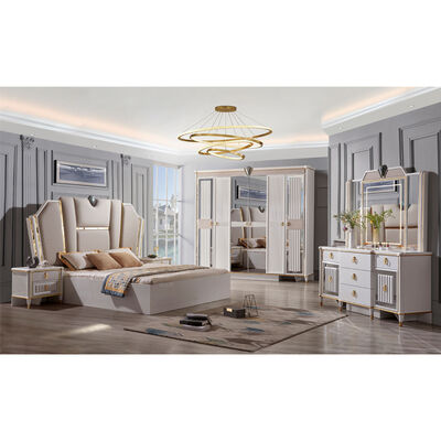 Capa de Veludo Moderno Capa de cabeça Sala de madeira King Size Sets Cama Mobiliário Camas de Rainha Full Cabinet Set de Quarto