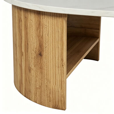Mobiliário moderno de sala de jantar Mesa de jantar de madeira oval Base de armazenamento Restaurante doméstico nórdico Cozinha de 6 lugares Mesa de jantar