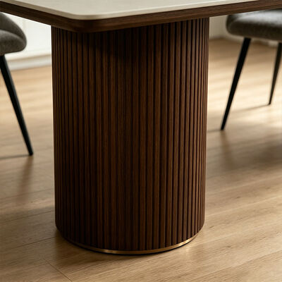 Ensemble Salle Manger Complete Mesa de jantar de madeira maciça Pedra Arquitetura de mesa de jantar de pedra Móveis de sala de jantar de 6 lugares Mesa de jantar de madeira moderna