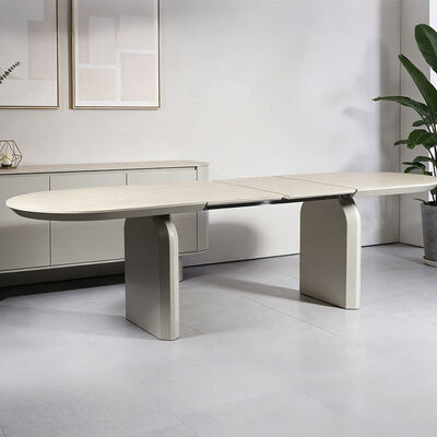 Foshan Varejo de madeira de luxo mesa de jantar alargada ajustavel mobiliário de sala de jantar conversível mesa de jantar dobrável