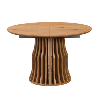 Atacado moderna mesa de jantar extensível de madeira dobrável móveis de sala de jantar simples redondo ajustável mesa de jantar expansível