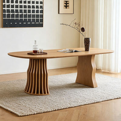 Atacado moderna mesa de jantar extensível de madeira dobrável móveis de sala de jantar simples redondo ajustável mesa de jantar expansível