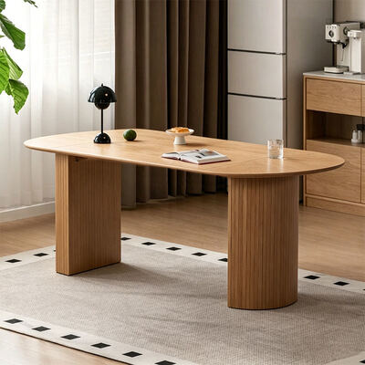 Atacado moderna mesa de jantar extensível de madeira dobrável móveis de sala de jantar simples redondo ajustável mesa de jantar expansível