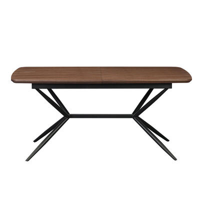Venda por atacado Rectangular Minimalista Mesa de Jantar Mobiliário de Sala de Jantar Quadro Metálico Mesa de Cozinha Live Edge Mesa de Jantar Moderna de Madeira