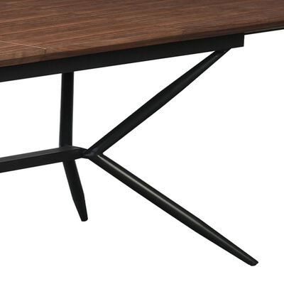 Venda por atacado Rectangular Minimalista Mesa de Jantar Mobiliário de Sala de Jantar Quadro Metálico Mesa de Cozinha Live Edge Mesa de Jantar Moderna de Madeira