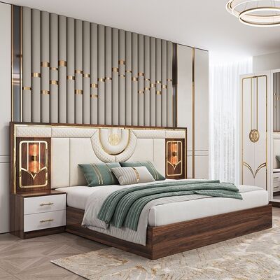 Conjunto de móveis de quarto turcos baratos por atacado da China, estrutura de madeira, cama de luxo king size, conjuntos de quarto modernos de luxo de casal e casal