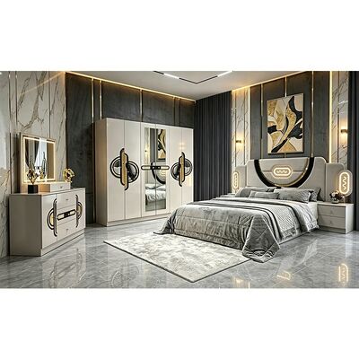 Conjunto de móveis de quarto turcos baratos por atacado da China, estrutura de madeira, cama de luxo king size, conjuntos de quarto modernos de luxo de casal e casal