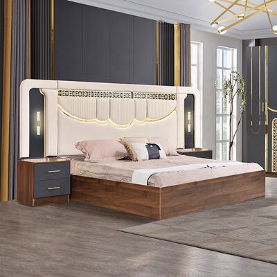 Conjunto de quarto de luxo estilo Turquia 2026 tamanho King Bed Suite Master Room Estrutura de madeira atacado barato moderno conjunto de móveis de quarto