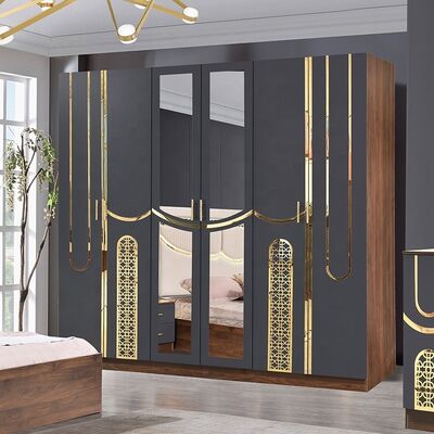 Conjunto de quarto de luxo estilo Turquia 2026 tamanho King Bed Suite Master Room Estrutura de madeira atacado barato moderno conjunto de móveis de quarto
