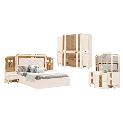 Cama da madeira maciça de Cabrini Villia com o rei de madeira Size Bedroom Set do MDF das gavetas