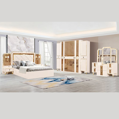 Cama da madeira maciça de Cabrini Villia com o rei de madeira Size Bedroom Set do MDF das gavetas