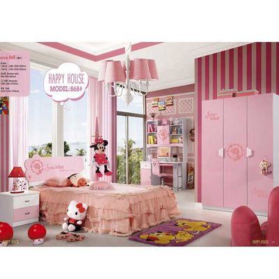Princesa branca cor-de-rosa Kids Furniture 5pcs dos grupos de quarto das crianças de Cabrini