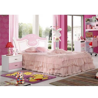 Pintura de alto brilho de Mickey Mouse Children Bedroom Sets do painel de madeira cor-de-rosa