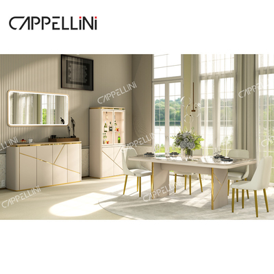 Modern Design Mesa de Jantar 4 Cadeiras Conjunto de 6 lugares Mobiliário para casa Sala de estar Luxo Mesa de Jantar em Arco de Mármore