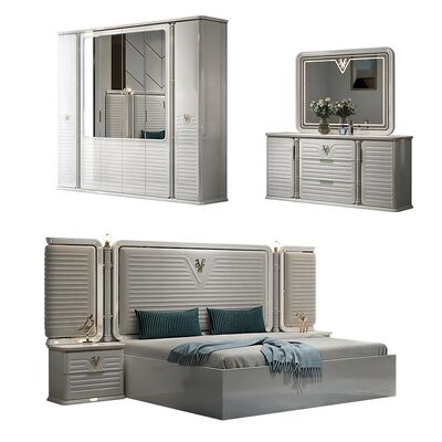 New Design Complete Modern Bedroom Sets 5 Pieces Double Double Frame Full Modern Luxury King Size Set de móveis para quarto