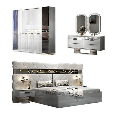 New Design Complete Modern Bedroom Sets 5 Pieces Double Double Frame Full Modern Luxury King Size Set de móveis para quarto